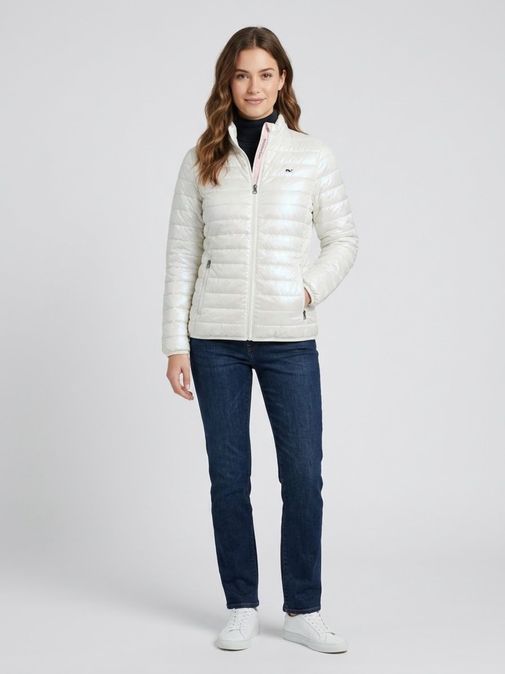 Brooks Brothers Red Fleece Women's Off-White Lightweight Quilted Puffer Jacket